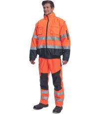 Pánska HI-VIS zimná bunda CLOVELLY PILOT 2 v 1 Cerva oranžová/navy