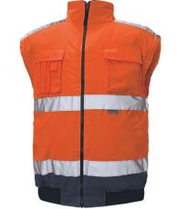 Pánska HI-VIS zimná bunda CLOVELLY PILOT 2 v 1 Cerva oranžová/navy