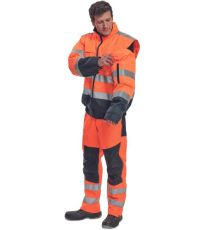 Pánska HI-VIS zimná bunda CLOVELLY PILOT 2 v 1 Cerva oranžová/navy