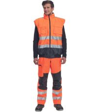 Pánska HI-VIS zimná bunda CLOVELLY PILOT 2 v 1 Cerva oranžová/navy