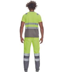 Pánske HI-VIS tričko MONZON Cerva žltá/sivá