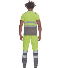 Pánska HI-VIS polokošeľa CADIZ Cerva žltá/sivá