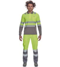 Pánska HI-VIS polokošeľa LEON Cerva žltá/sivá