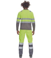 Pánska HI-VIS polokošeľa LEON Cerva žltá/sivá