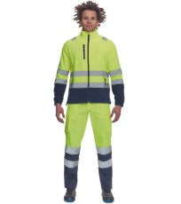 Pánska HI-VIS fleecová bunda SEVILLA Cerva žltá/navy