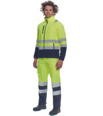 Pánska HI-VIS fleecová bunda SEVILLA Cerva žltá/navy