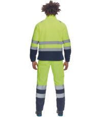 Pánska HI-VIS fleecová bunda SEVILLA Cerva žltá/navy