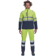 Pánska HI-VIS softshellová bunda GRANADA Cerva žltá/navy