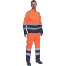 Pánske HI-VIS pracovné nohavice BURGOS Cerva oranžová/navy