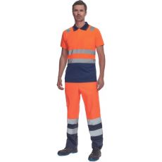 Pánske HI-VIS pracovné nohavice BURGOS Cerva oranžová/navy