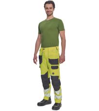 Pánske pracovné nohavice HI-VIS SHELDON HV Cerva žltá