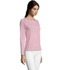 Dámske tričko dlhý rukáv MARINE WOMEN SOĽS White / Red